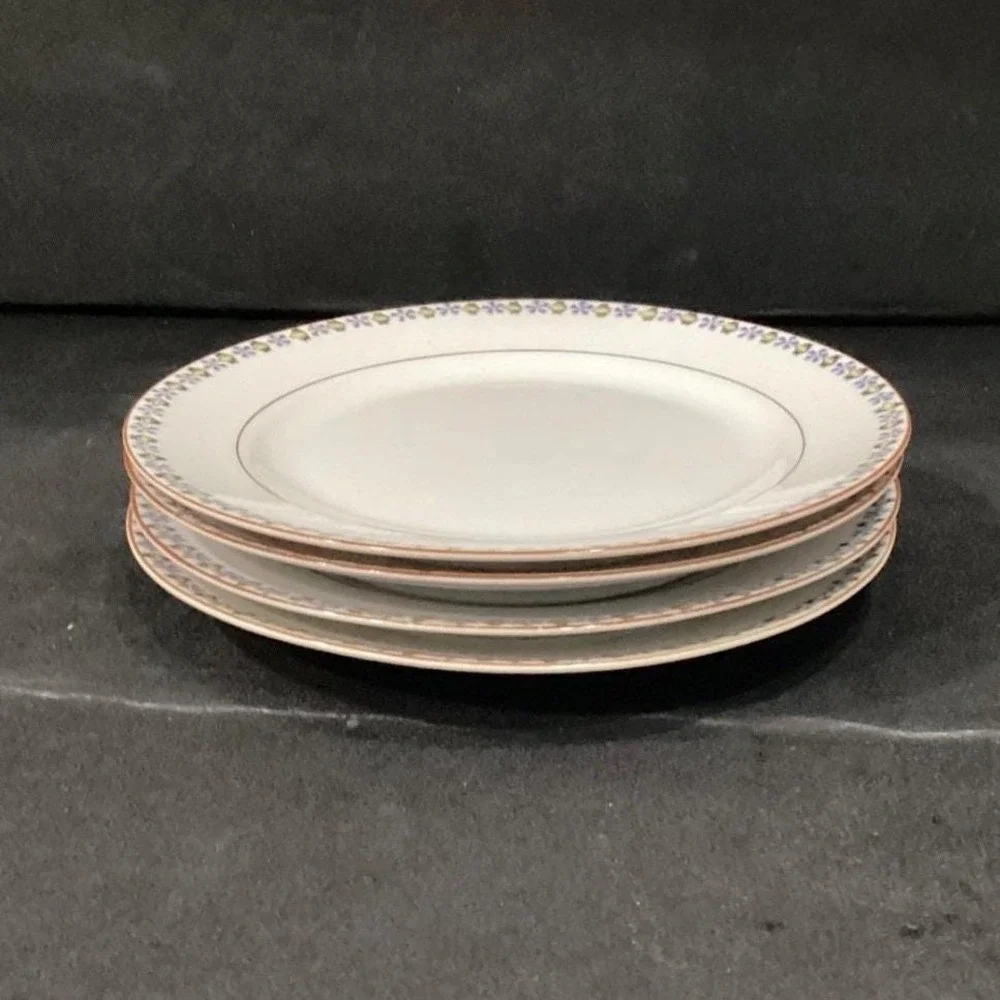 Noritake China Nippon Salad Plates, Set of 4,‎ Blue Cornflowers & Green Leaves